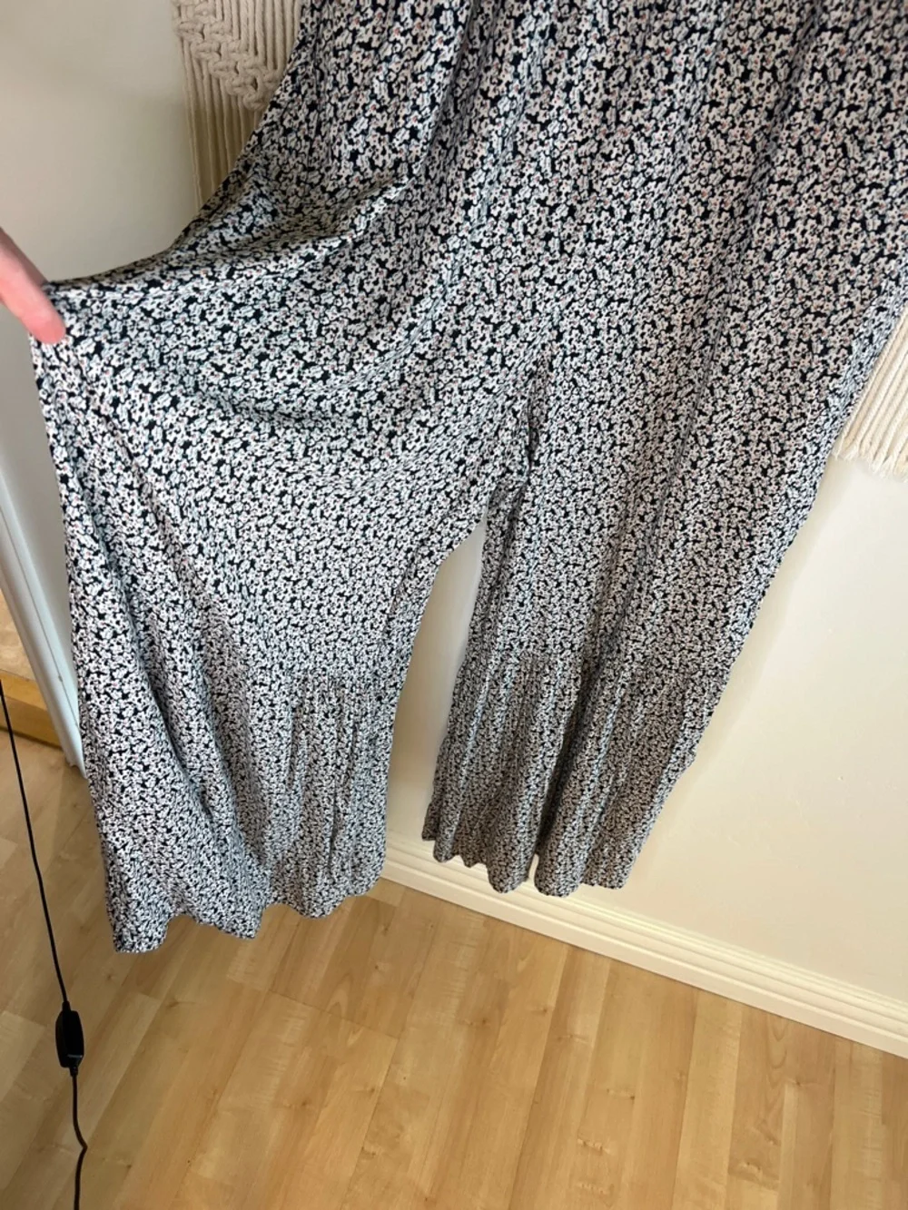 Free People Black and White Floral Strapless Maxi Jumpsuit Romper - Picture 4 of 9